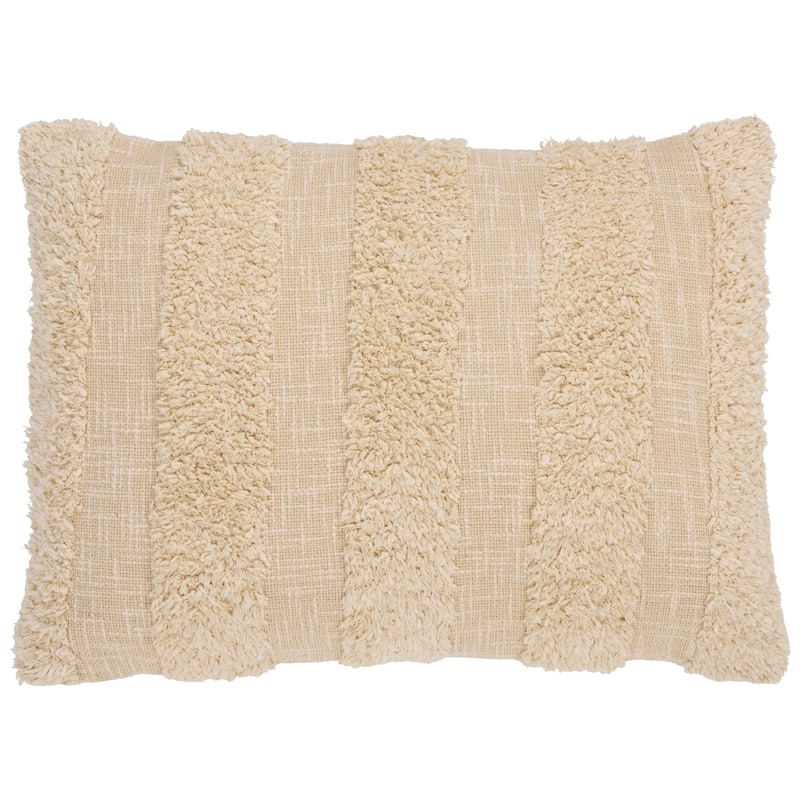 SAFAVIEH Home Maja 15"W X 23"L Natural Cotton Decorative Throw Pillow