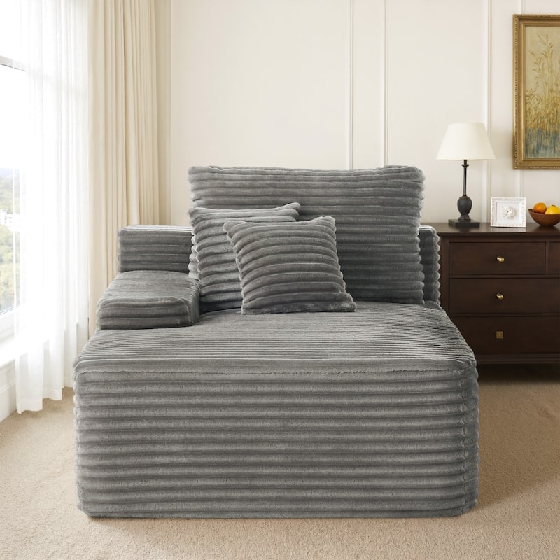 Oversized Upholstered Modular Sectional Chaise Lounge with Pillows