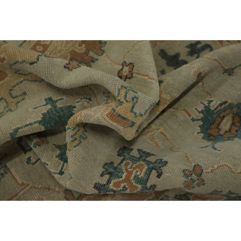 Hand Knotted Oriental 100% Wool Carpet Traditional Floral Greys & Charcoal Ziegler Area Rug - 8' 1'' X 6' 0''