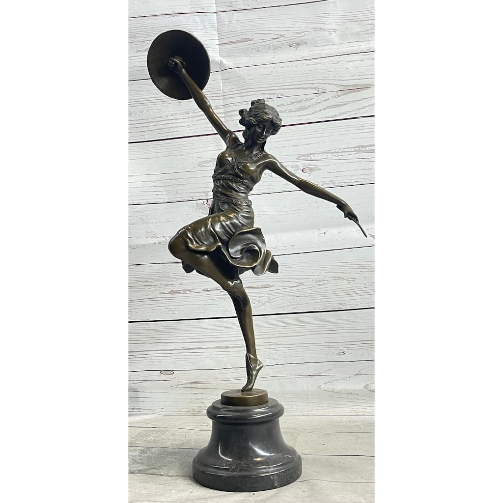 Claire Colinet Bronze Dancer Statue Music Lover Sexy Woman Sculpture Decor