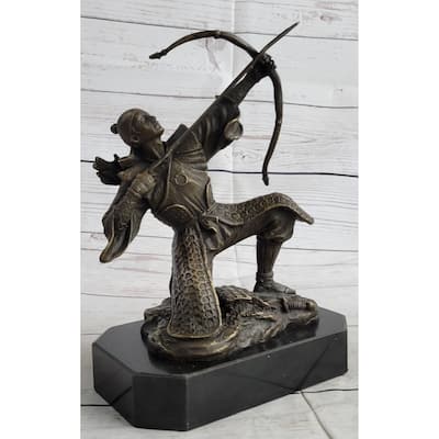 Bronze Samurai Archer Warrior Signed Original Statue Sculpture Collectible Kamiko 9 Inches X 6 Inches
