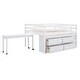 preview thumbnail 6 of 34, Twin/Full Size Low Loft Bed with Retractable Writing Desk and 4 Drawers, Wooden Loft Bed Frame w/ Lateral Portable Desk & Ladder