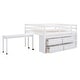 preview thumbnail 6 of 16, White Full Size Solid Wood Loft Bed with Retractable Desk & Drawers