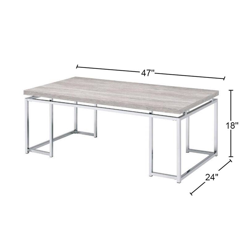 Rectangular Coffee Table With Metal Sled Base