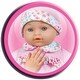 preview thumbnail 5 of 3, Lissi: 11" Talking Baby Doll - Pink & Blue Floral Outfit & Cap, 6 Sounds