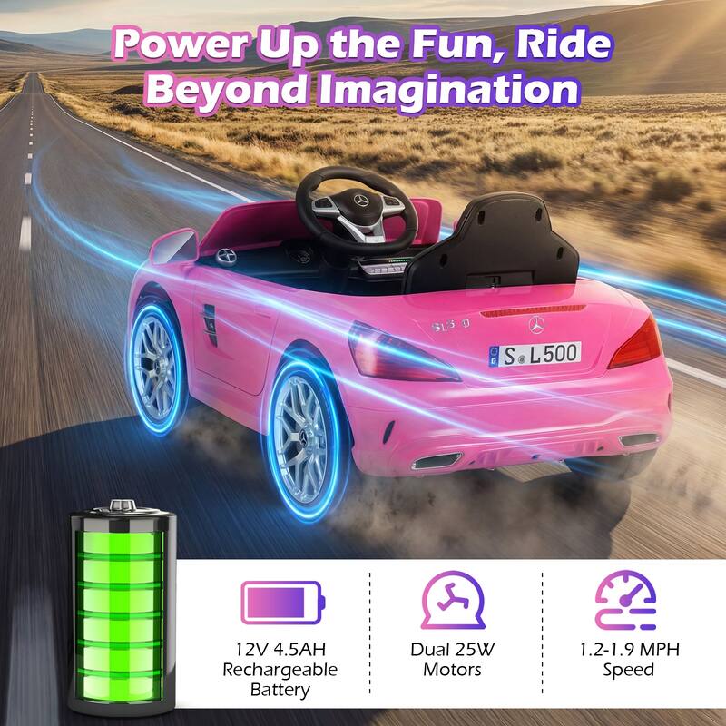 Gymax Licensed Mercedes-Benz SL R231 Kids Ride on Car 12V Electric