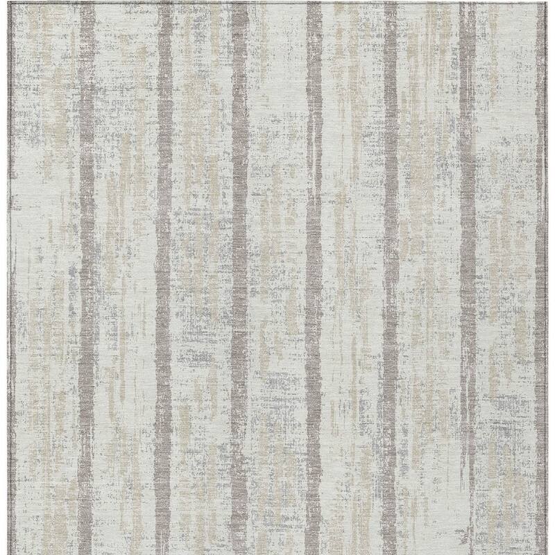HomeRoots Striped Transitional Rectangle Outdoor Rug