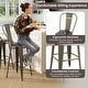 preview thumbnail 18 of 17, Costway Set of 4 High Back Metal Stool 30'' Seat Bar Height Industrial