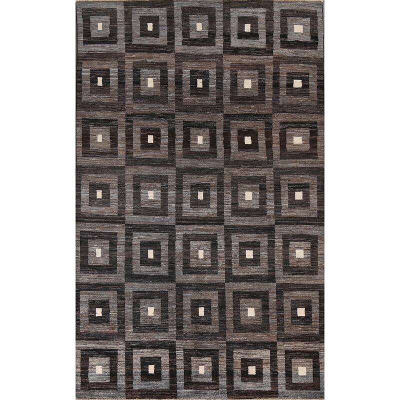 Contemporary Gabbeh Kashkoli Wool Area Rug Hand-knotted Bedroom Carpet - 5'3" x 7'11"