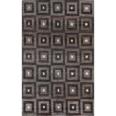 Contemporary Gabbeh Kashkoli Wool Area Rug Hand-knotted Bedroom Carpet - 5'3" x 7'11"