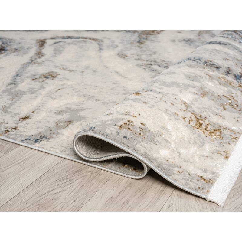 Thea Collection Beige/Brown Abstract Area Rug