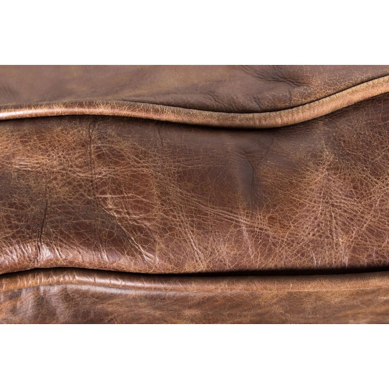 Aurelle Home Dina Vintage Brown Leather Sofa