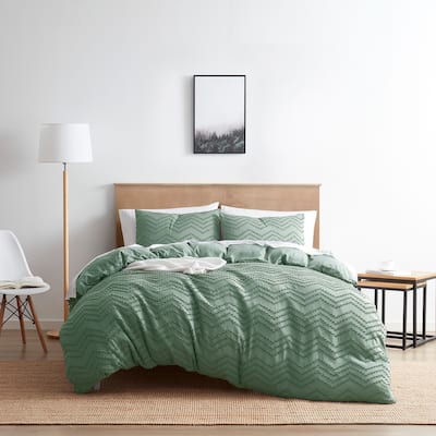 Nestl Boho Tufted Embroidery Double Brushed Duvet Cover with Button Closure