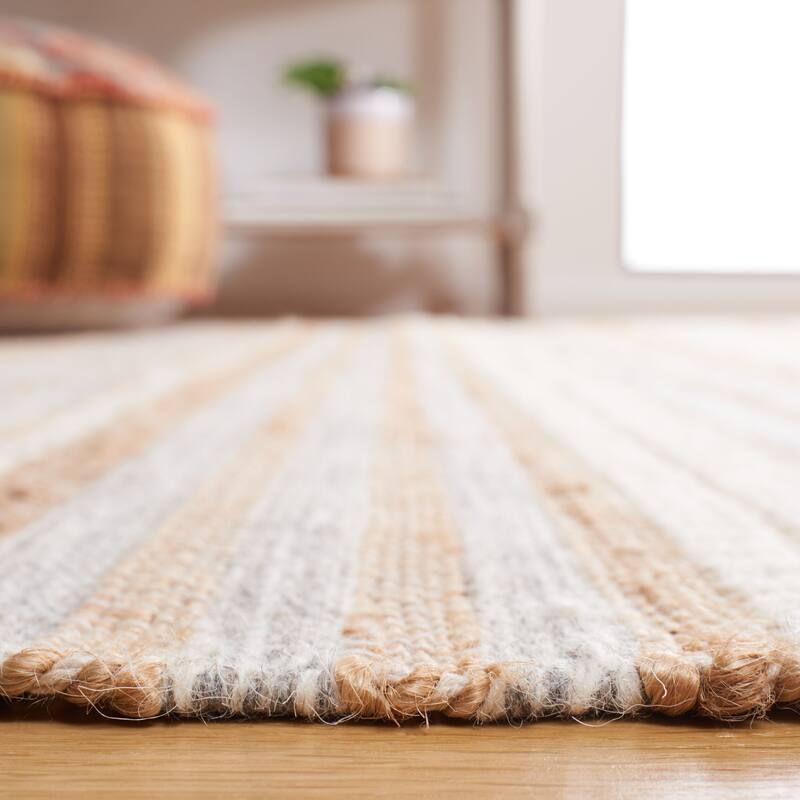 SAFAVIEH Handmade Kilim Justice Farmhouse Stripe Jute Rug