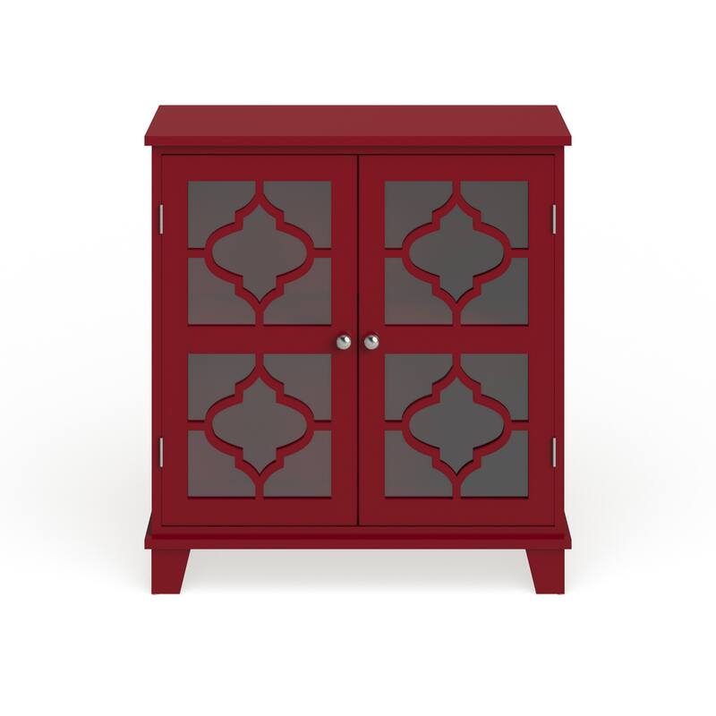 Copper Grove Lunaria Red Finish Wood Door Console Table