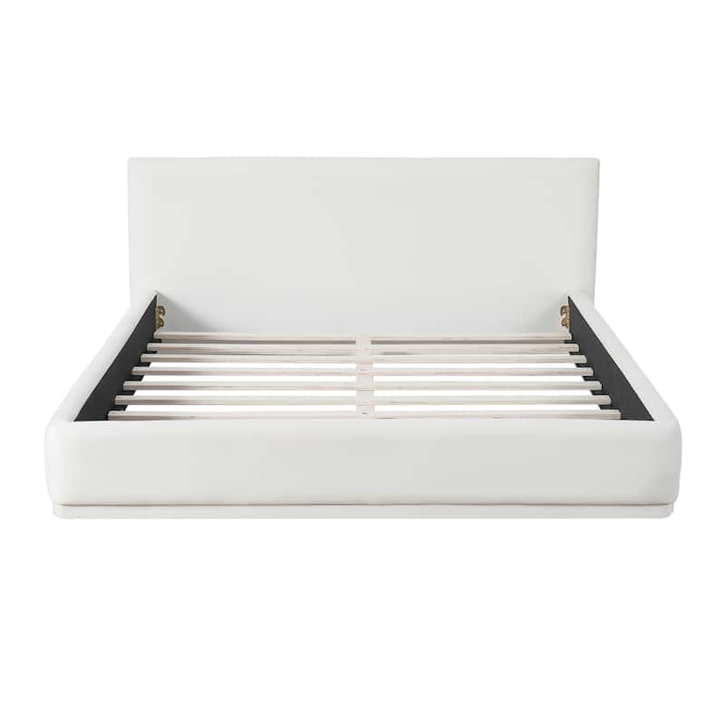 Queen/King Size Upholstered Bed Frame - Soft Fabric Platform Bed, Noise Free & No Box Spring Needed