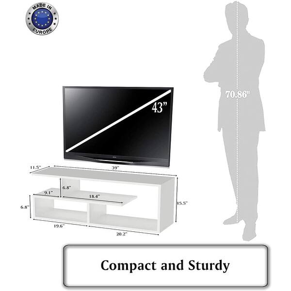 Casamudo Asymmetrical Minimalist TV Stand with 4 Open Shelves ...