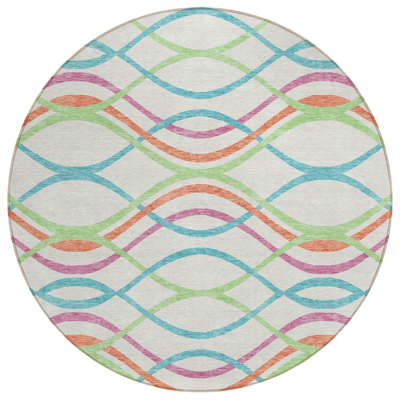 Machine Washable Indoor/ Outdoor Chantille Contemporary Deco Rug