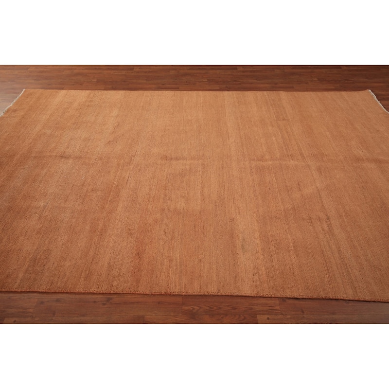 Modern Gabbeh Area Rug Hand-Knotted Contemporary Wool Carpet - 6'6" x 9'7"
