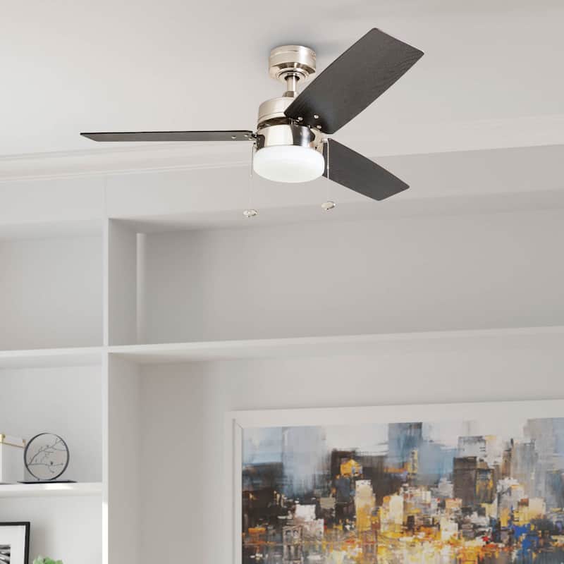 Copper Grove Glenfaba 42-inch Brushed Nickel Ceiling Fan with 3 Barnwood Blades