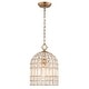 preview thumbnail 7 of 53, Vintage Glam Crystal Bird Cage Lantern Chandelier - Distressed Brass