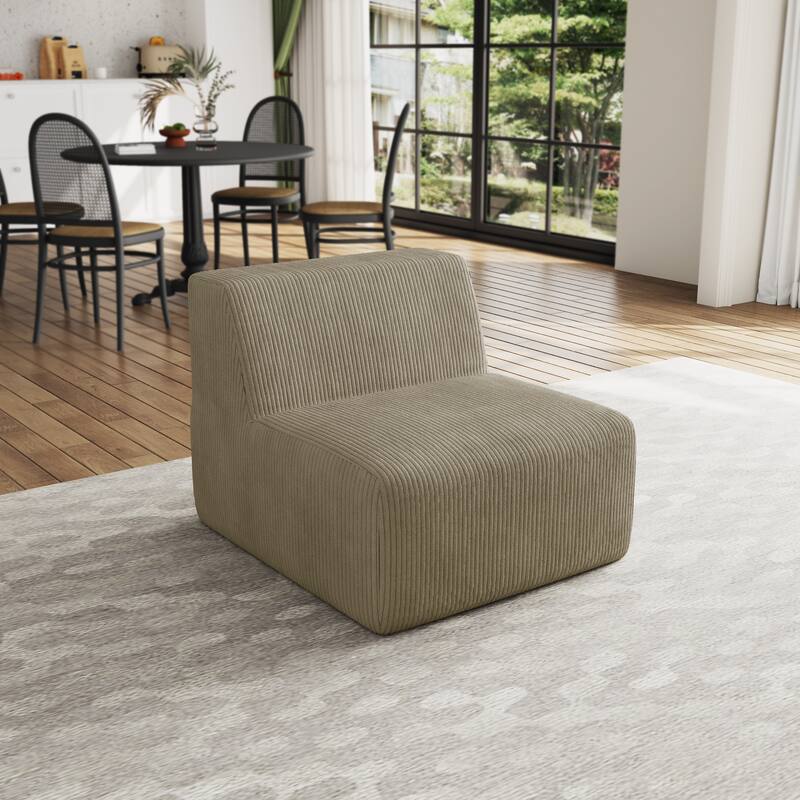 Corduroy Armless Chair Accent Chair