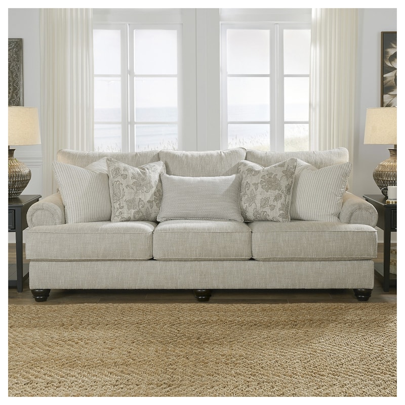 Signature Design by Ashley Asanti Beige Sofa - 98"W x 44"D x 40"H - 98"W x 44"D x 40"H - Fog