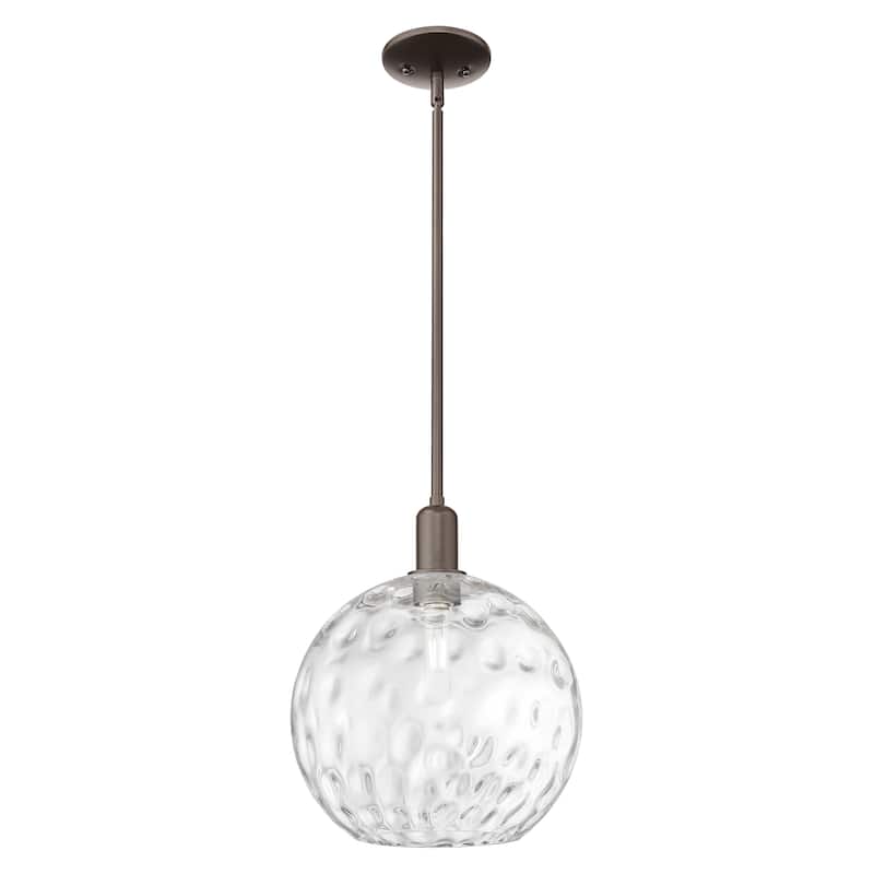 Innovations Lighting Endless Possibilities Arcadia - Athens Water Glass - 1 Light 12" Stem Hung Mini Pendant - Clear Water Glass/Oil Rubbed Bronze