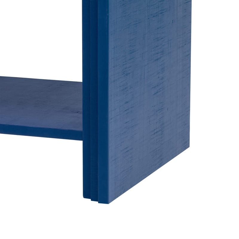 Versatile 60" Console Table with Woven Wood Slats and Solid Wood Veneer for Entryway or Living Room