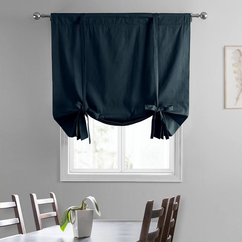 Exclusive Fabrics Solid Cotton Tie-Up Window Shade (1 Panel)