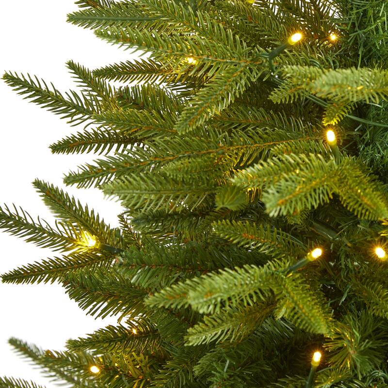 4ft. Fir Look Artificial Christmas Tree with 150 Clear LED Lights - Compact Seasonal Holiday X-Mas Tree