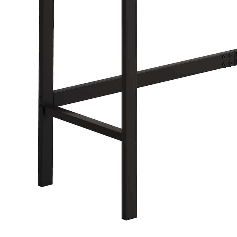 Modern 4-Piece Dining Table Set Kitchen Table Set with Hanging Stools, Color-Block Dining Table and Chairs