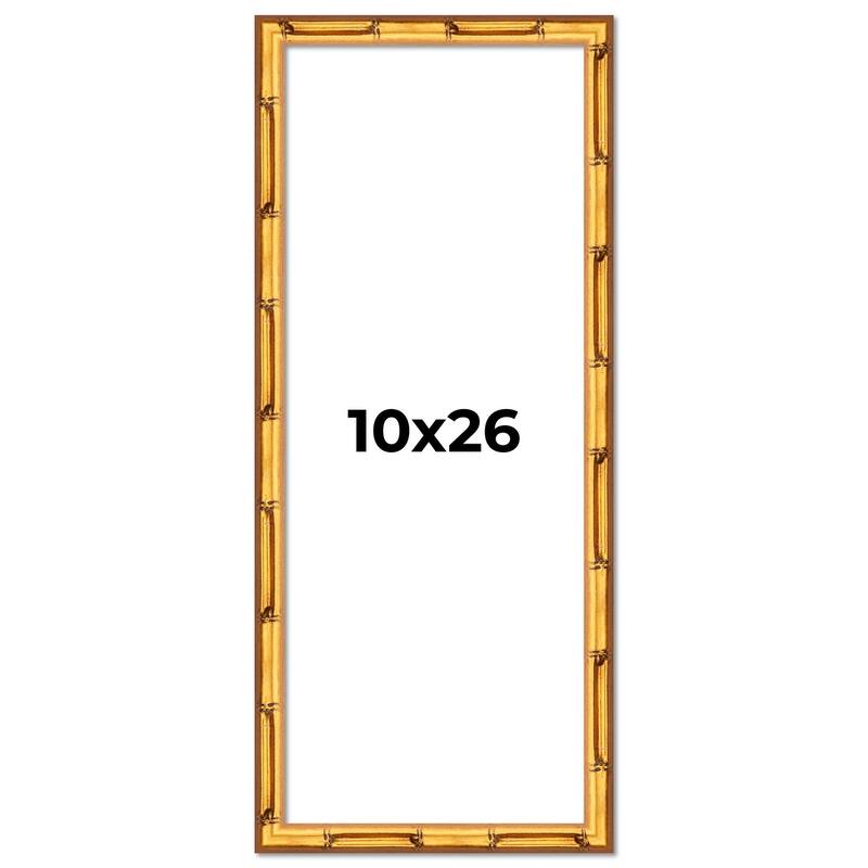 10x26 Frame Gold Bamboo Picture Frame Modern Photo Frame Includes UV Acrylic Shatter Guard Front Acid Free Foam Backing Board