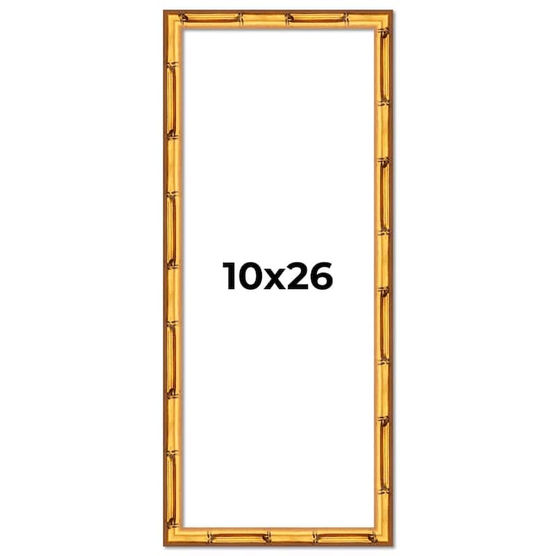 10x26 Frame Gold Bamboo Solid Wood Picture Frame | 1 Inch Moulding