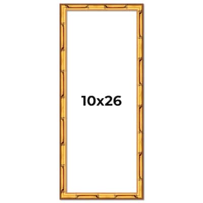 10x26 Frame Gold Bamboo Solid Wood Picture Frame | 1 Inch Moulding
