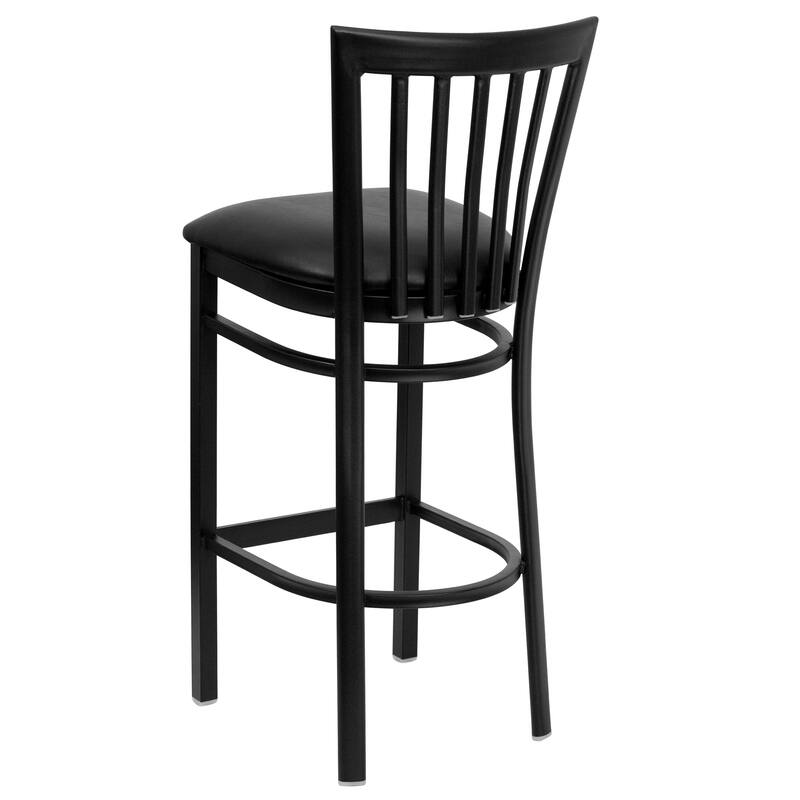 School House Back Metal Restaurant Barstool (Set of 2) - 17.25"W x 19.5"D x 41.75"H - 17.25"W x 19.5"D x 41.75"H