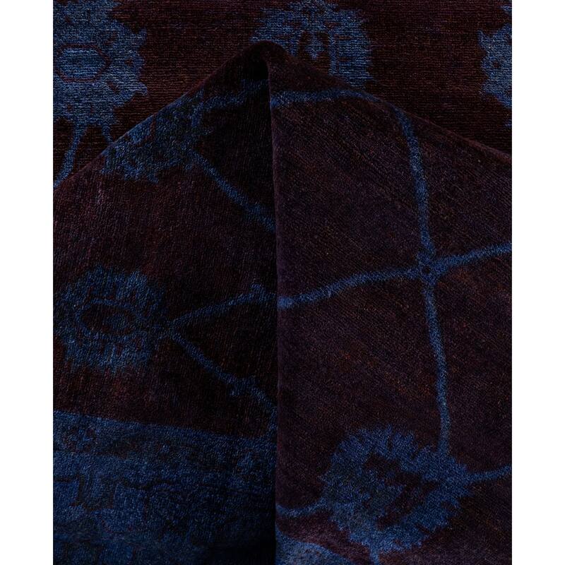 Overdyed One-of-a-Kind Hand-Knotted Area Rug - Purple - 6' 1" x 9' 2"
