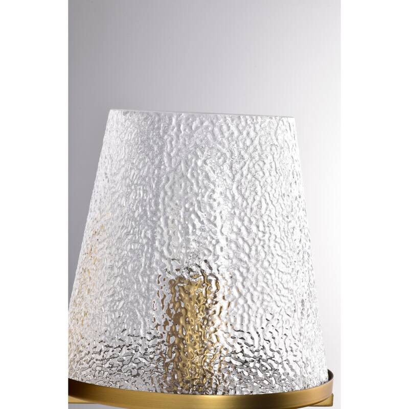 Valentine 1 Light Vanity Vintage Brass Finish Hammered Glass - Vintage Brass