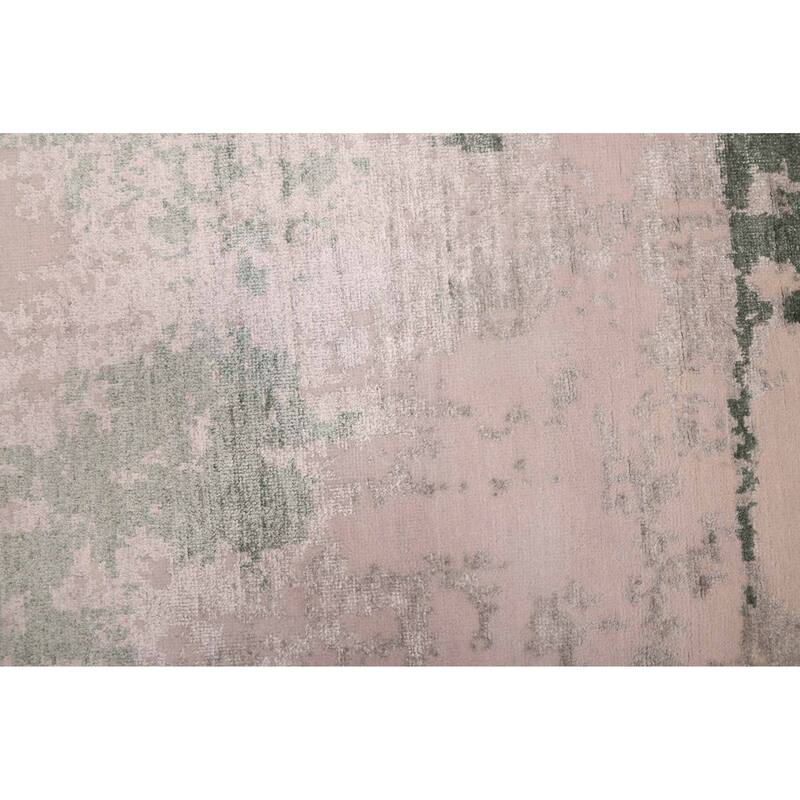 ECARPETGALLERY Hand-knotted Legacy Dark Green, Light Grey Silk, Wool Rug - 2'6 x 12'0