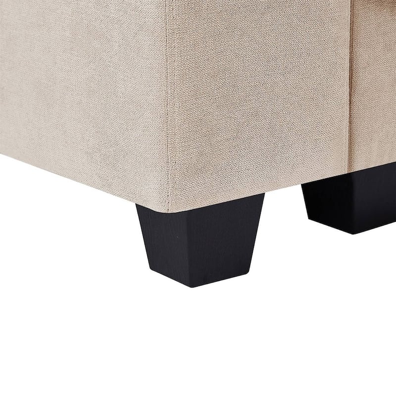 Modular L-Shape Feather Filled Sectional Sofa with Reversible Chaise