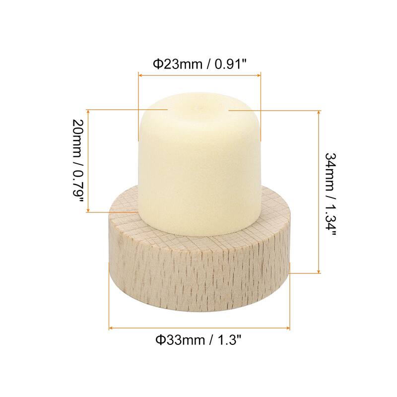 T-shaped Stoppers, 0.75" Cork Wine Stopper Bottle Rubber Corks - Wood Color - 8 Pcs 0.91"
