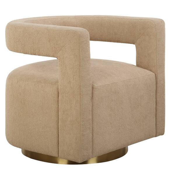 slide 2 of 9, Uttermost Grounded Modern Swivel Chair - 28" H x 28" W x 30" D