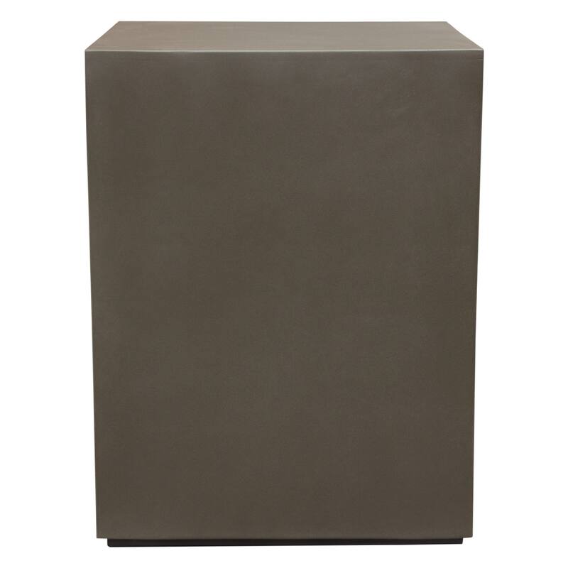 Viko Side End Table, 20 Inch Natural Cement Gray Square Pedestal