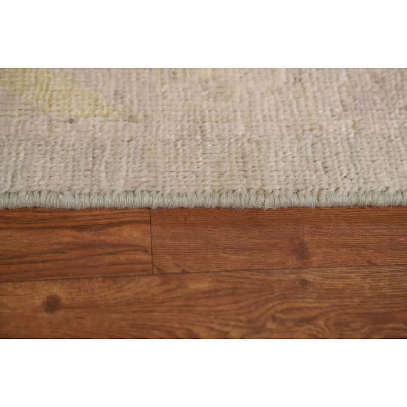 Geometric Oushak Turkish Area Rug Hand-knotted Wool Carpet - 8'10"x 11'9"