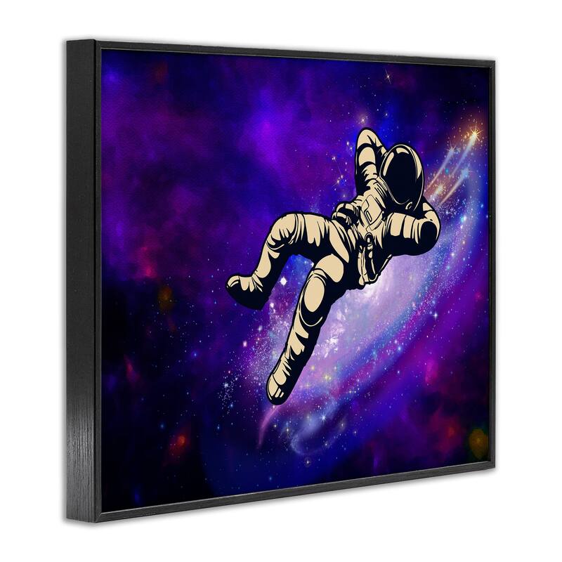 Stupell Relaxing Astronaut in Space Framed Giclee Art Design By Jesse Keith