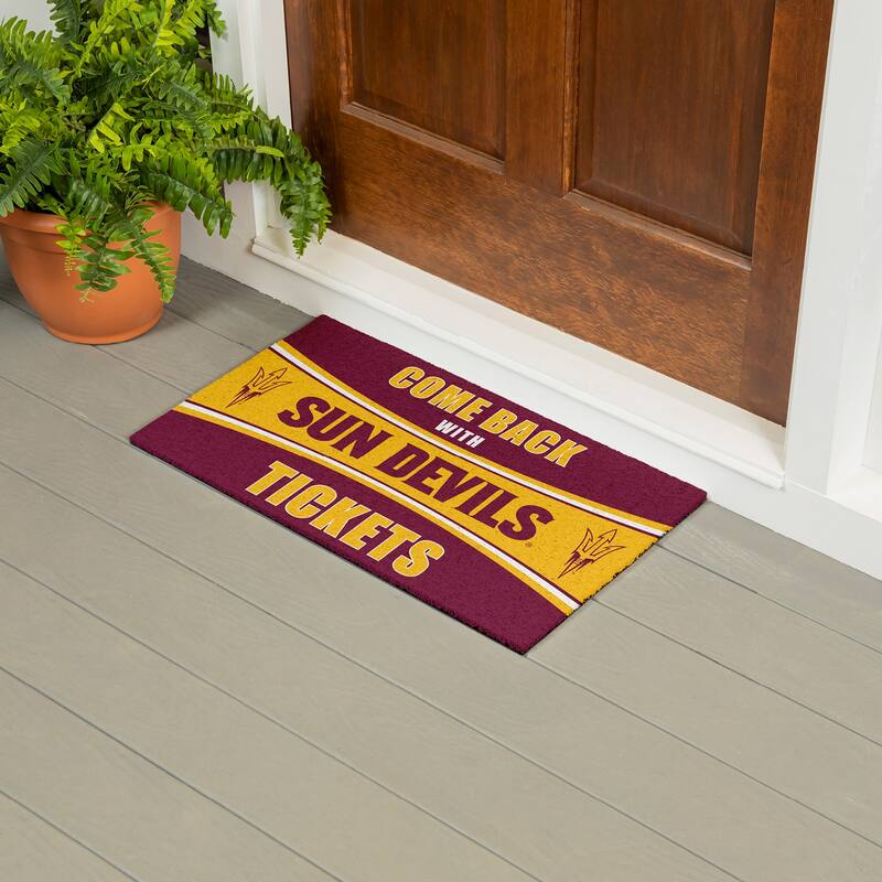 Arizona State University 28 in. x 16 in. PVC Come Back With Tickets Trapper Door Mat