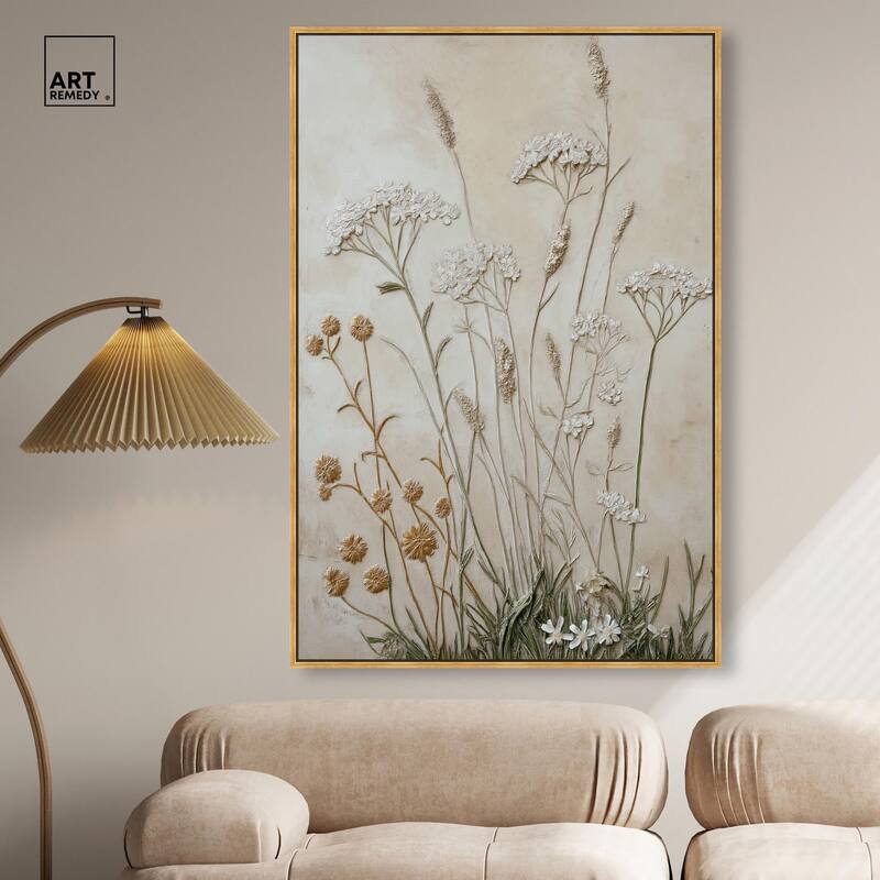 Plaster Petal Panorama Canvas by Art Remedy