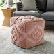preview thumbnail 3 of 4, Natalia Textured Farmhouse 18-inch Square Pouf Rose
