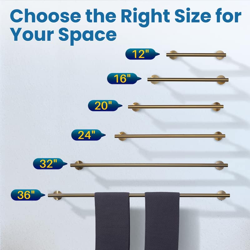 WOWOW Mutiple Length Wall Mounted Stainless Steel Towel Bar