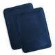 Clara Clark Ultra Soft Plush Bathroom Rug - Non-Slip, Velvet, Memory Foam Bath Mat - Set of 2 - Set of 2 17x24 - Royal Blue